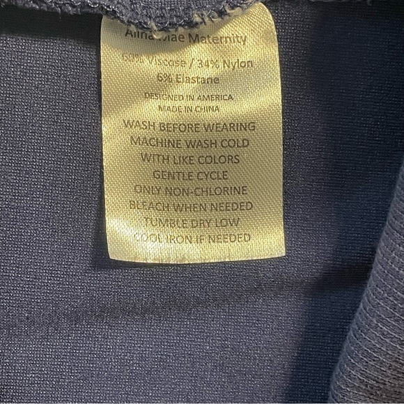 Navy Maternity Pants Comfortable Stretch Over-Bump Ankle Length Size XL - Picture 8 of 9